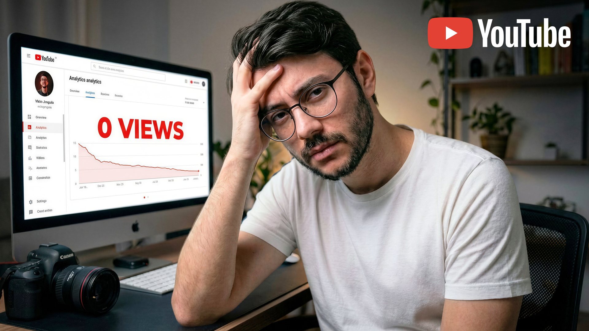 Victor Jangada ao lado do texto sobre o YouTube não se importar com o esforço do criador